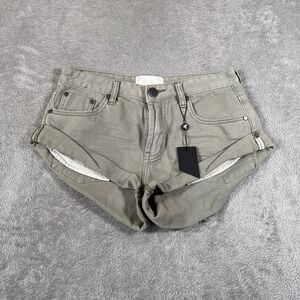 OneTeaspoon Bandits Shorts Womens 26 Faded Khaki Distressed Cuffed New